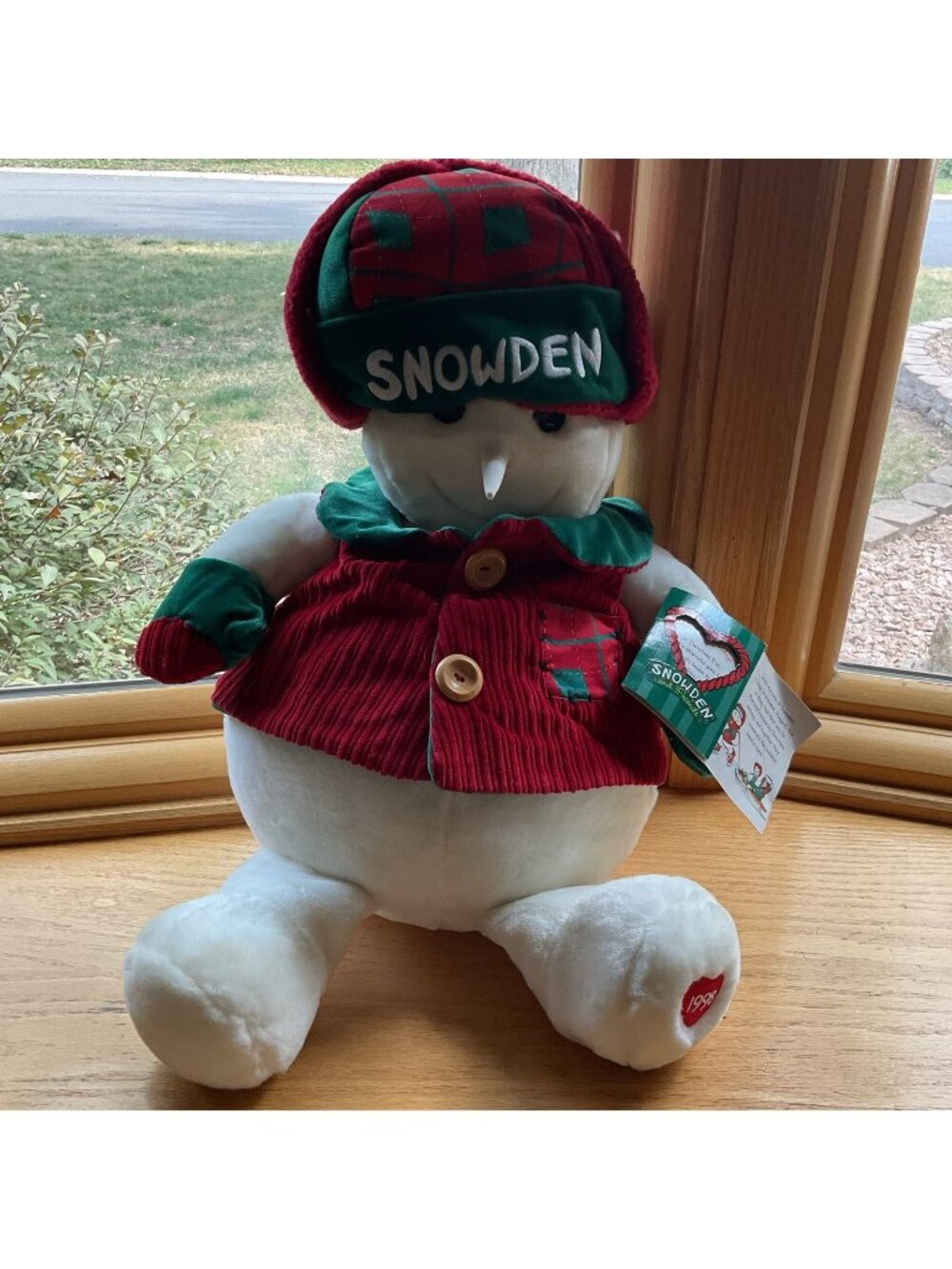 Vtg 1998 Snowden Snowman Plush Target Christmas Decor Winter Coquette Cottagecor